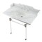 Kingston Brass 36 Carrara Marble Console Sink with Acrylic Legs, Marble WhiteBrushed Nickel LMS3630MA8 - alternate 1